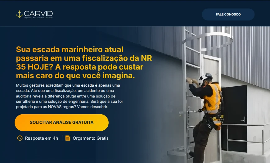 Escada Marinheiro NR35: Análise Gratuita | CARVID